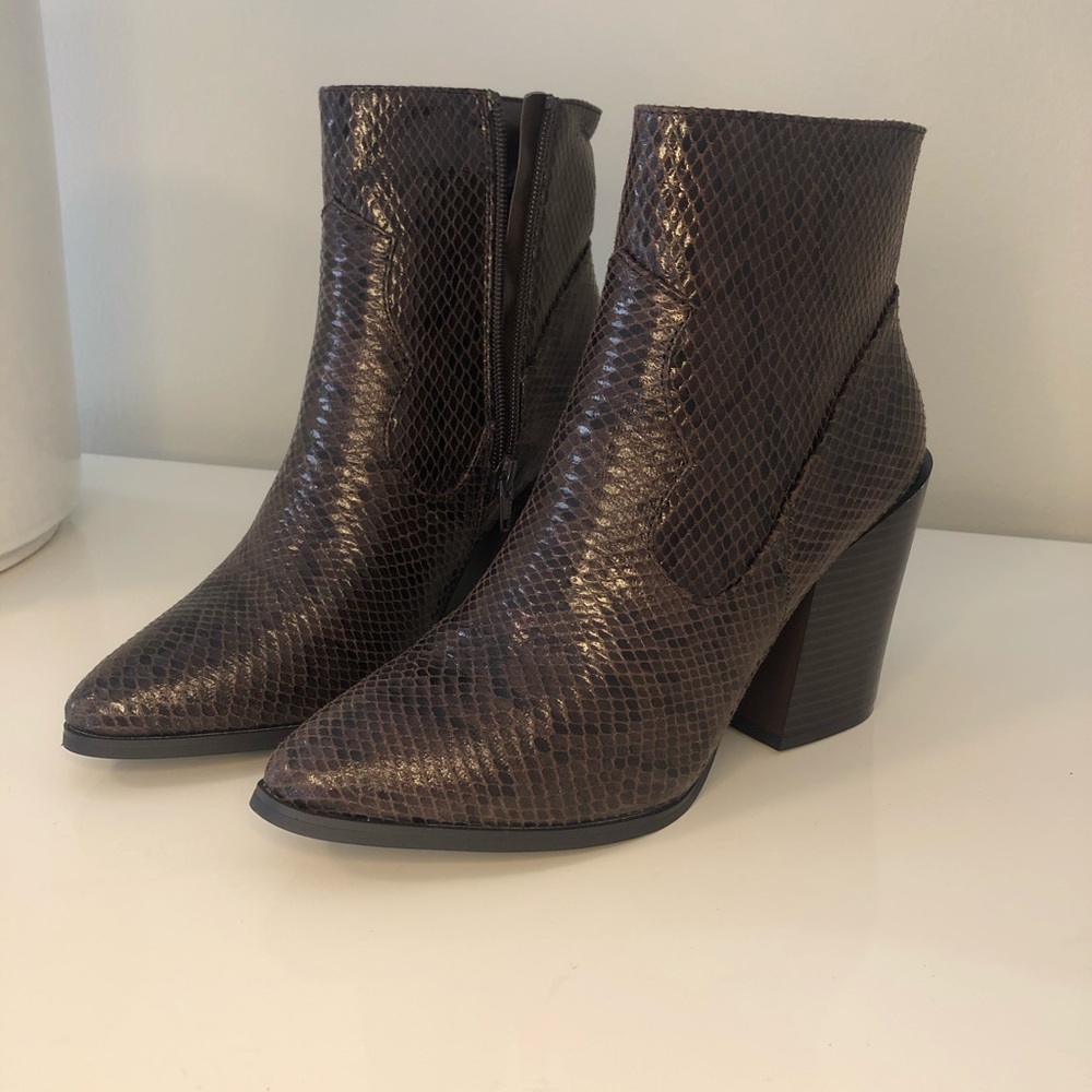 Faux Snakeskin Boots